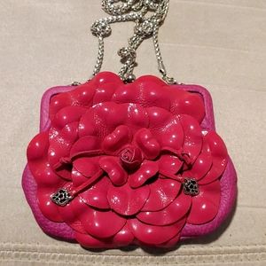 Brighton rose kiss lock crossbody purse